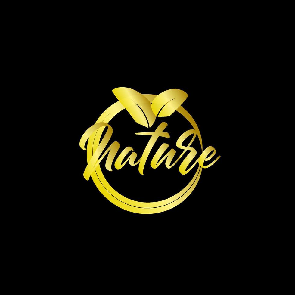 ícone do logotipo da natureza dourada para empresa de meio ambiente vetor