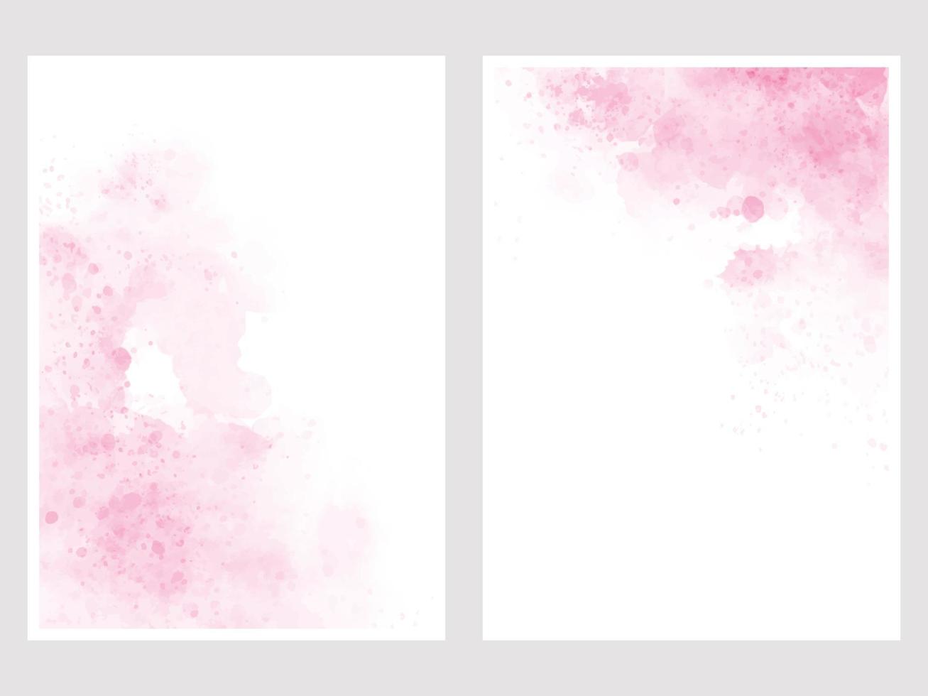 coleção de modelo de fundo de cartão de convite de 5x7 respingo de aquarela rosa vetor