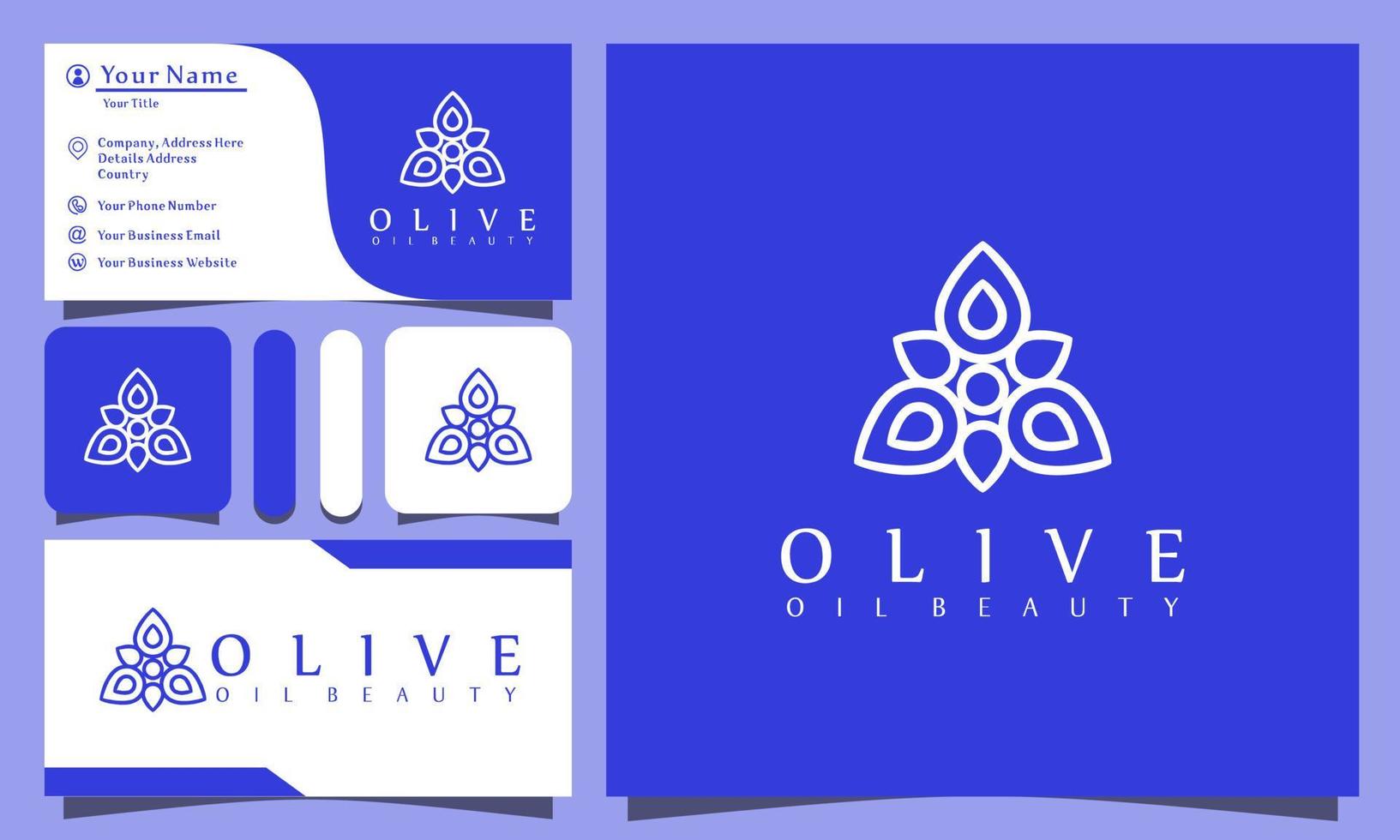 drop flower beauty oil logos design ilustração vetorial com linha de arte estilo vintage, modelo de cartão de negócios moderno vetor