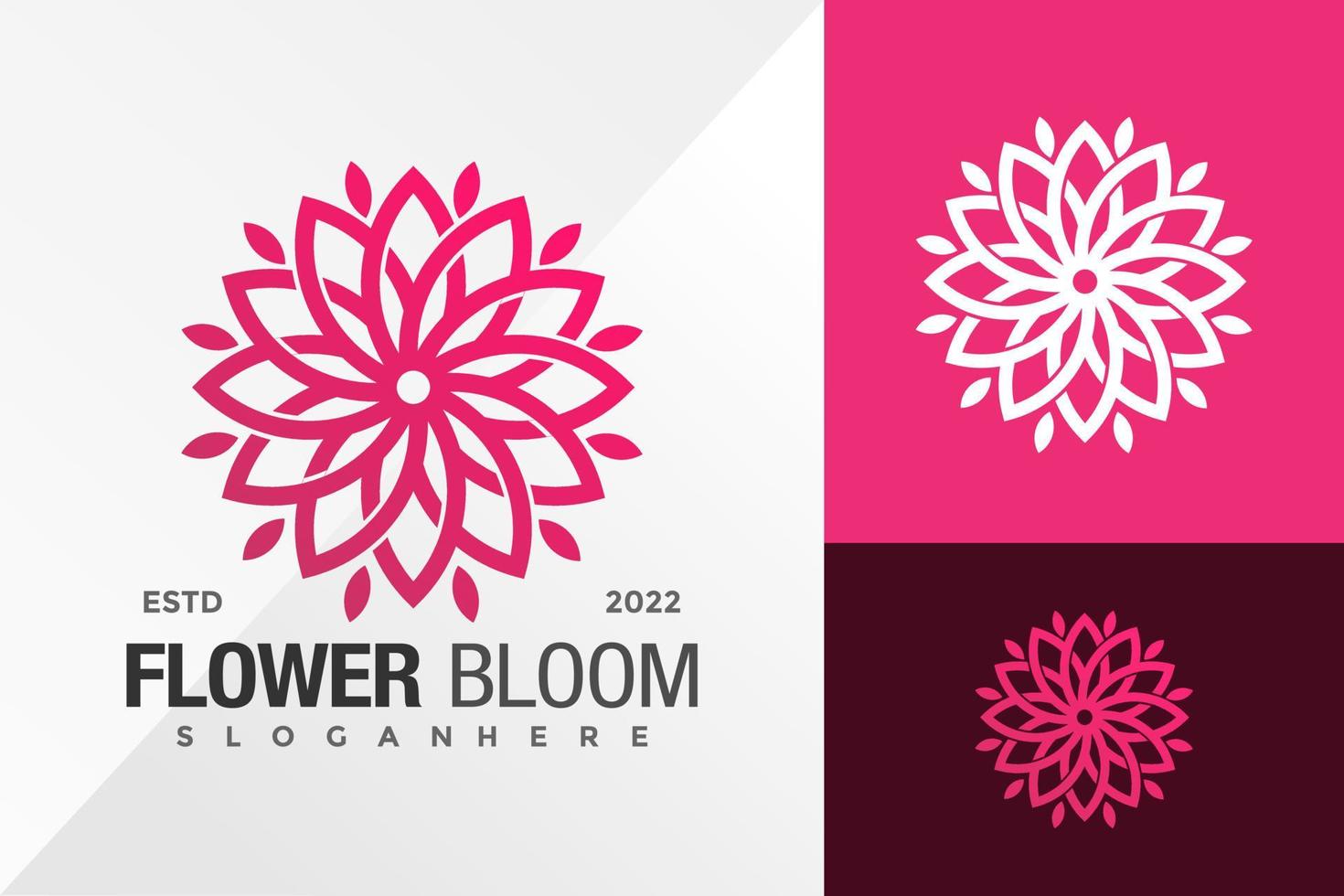 modelo de ilustração vetorial de design de logotipo de flor flor vetor