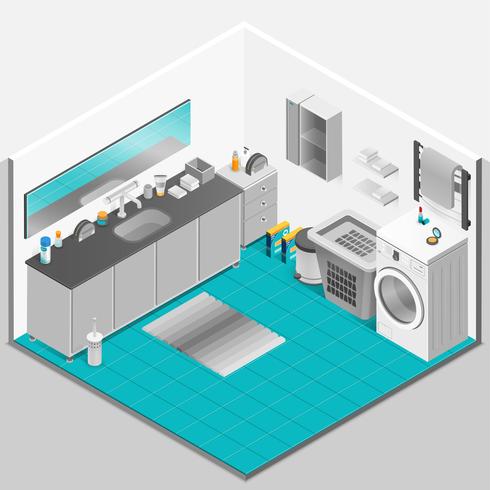 Design de interiores de casa de banho vetor