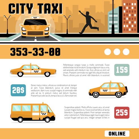 Modelo De Página Web De Serviços De Táxi Da Cidade vetor