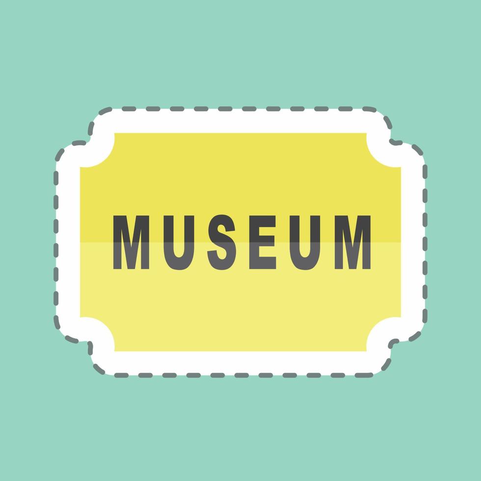 etiqueta de museu de adesivo, corte de linha - ilustração simples, bom para impressões, anúncios, etc. vetor