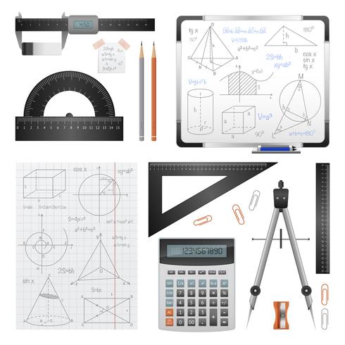 Conjunto de imagens de ciência matemática vetor