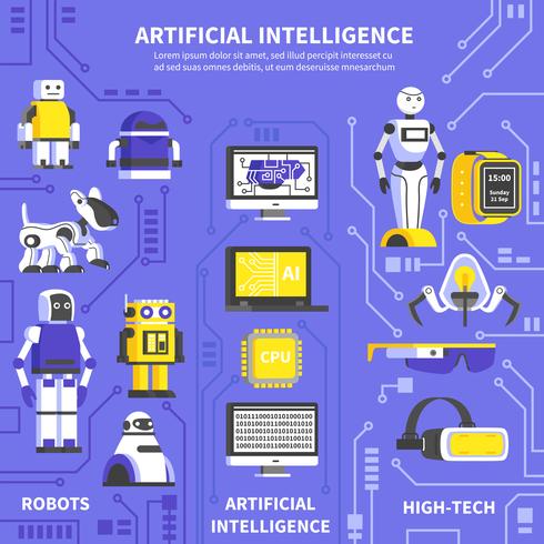 Infografia de Inteligência Artificial vetor