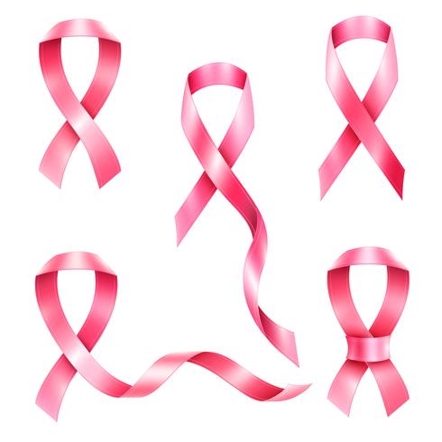 Conjunto de fitas de câncer de mama vetor
