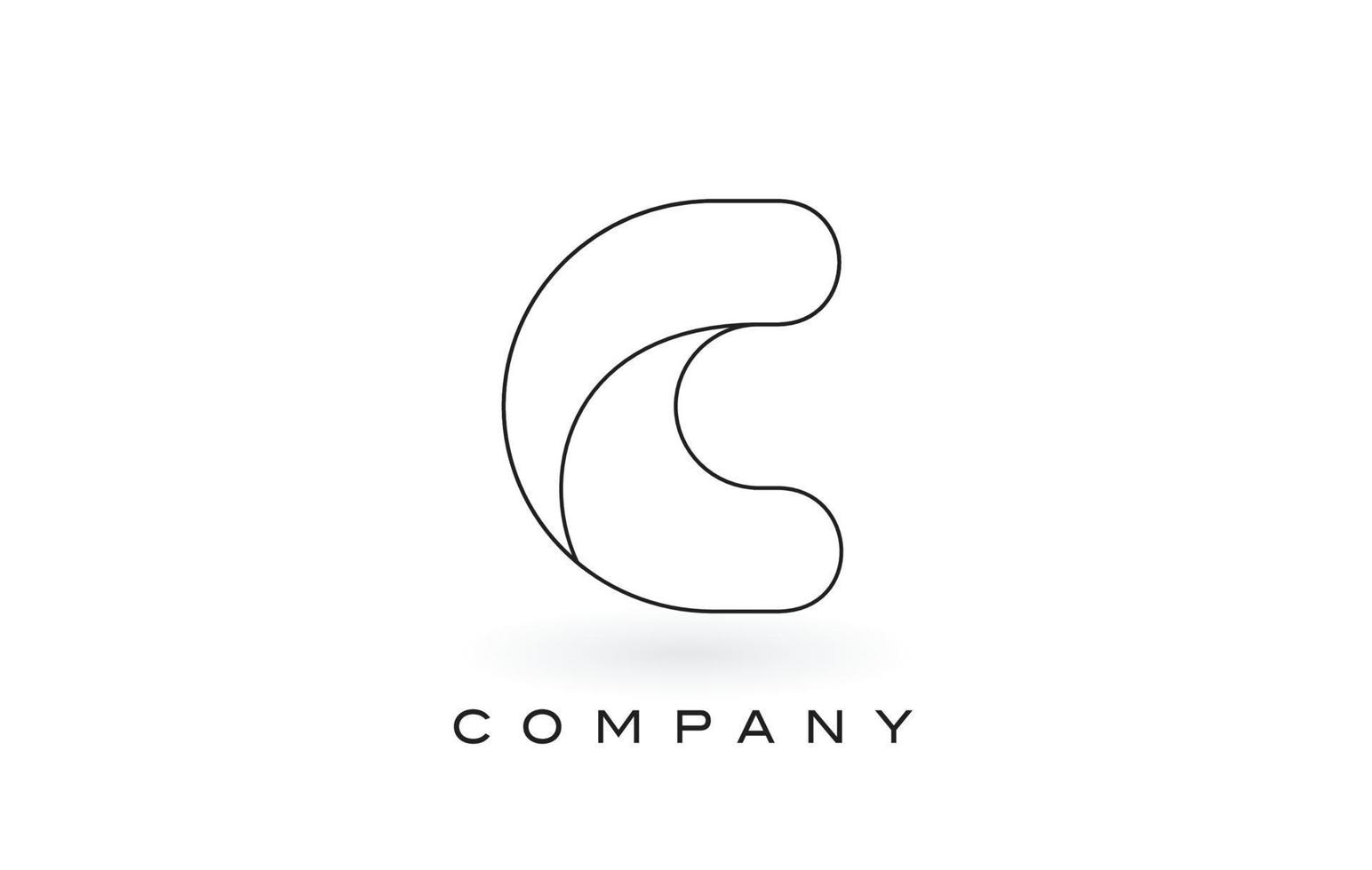 c logotipo da letra do monograma com contorno preto fino do contorno do monograma. vetor de design de carta na moda moderna.