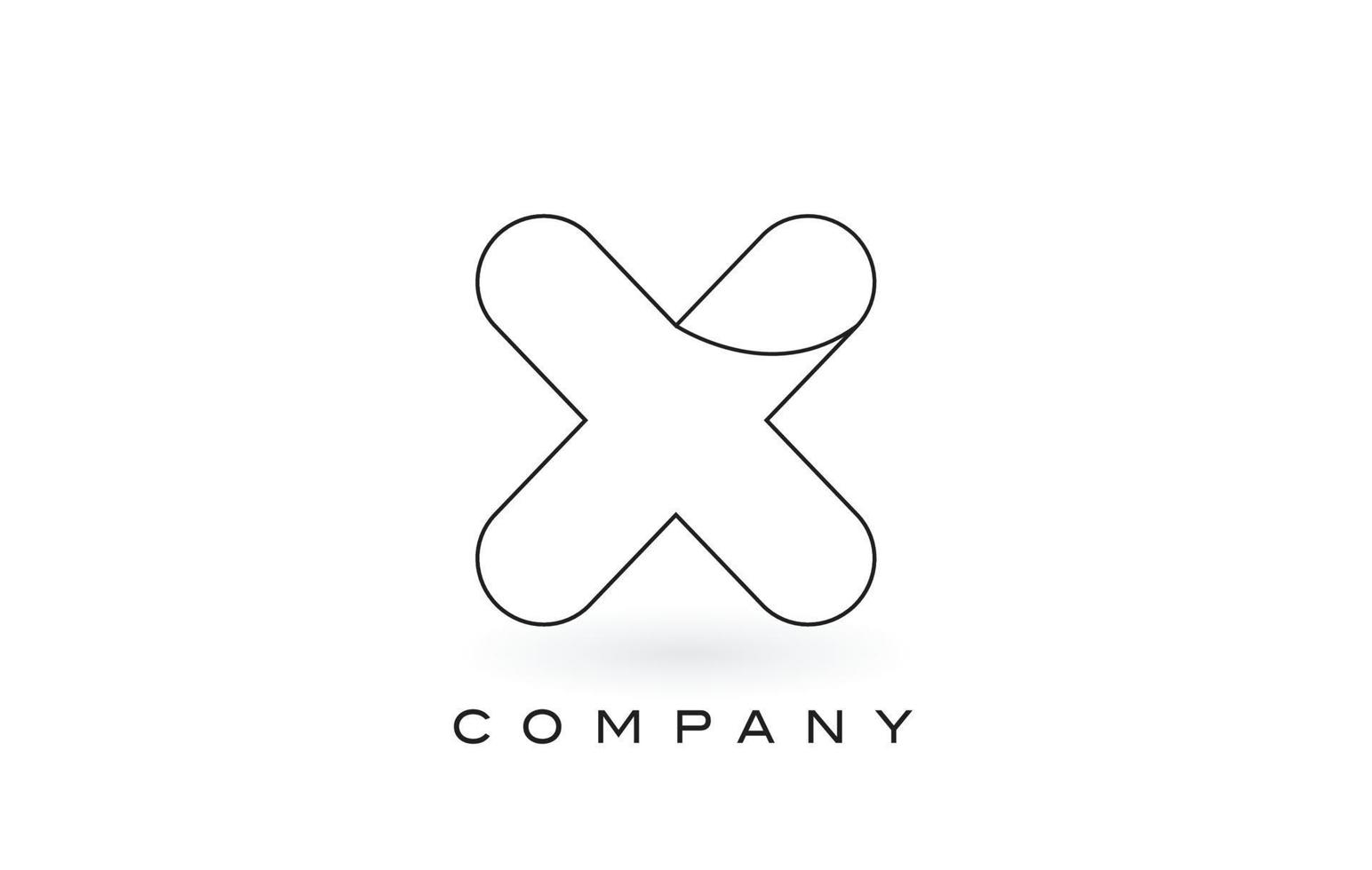 x logotipo da letra do monograma com contorno preto fino do contorno do monograma. vetor de design de carta na moda moderna.