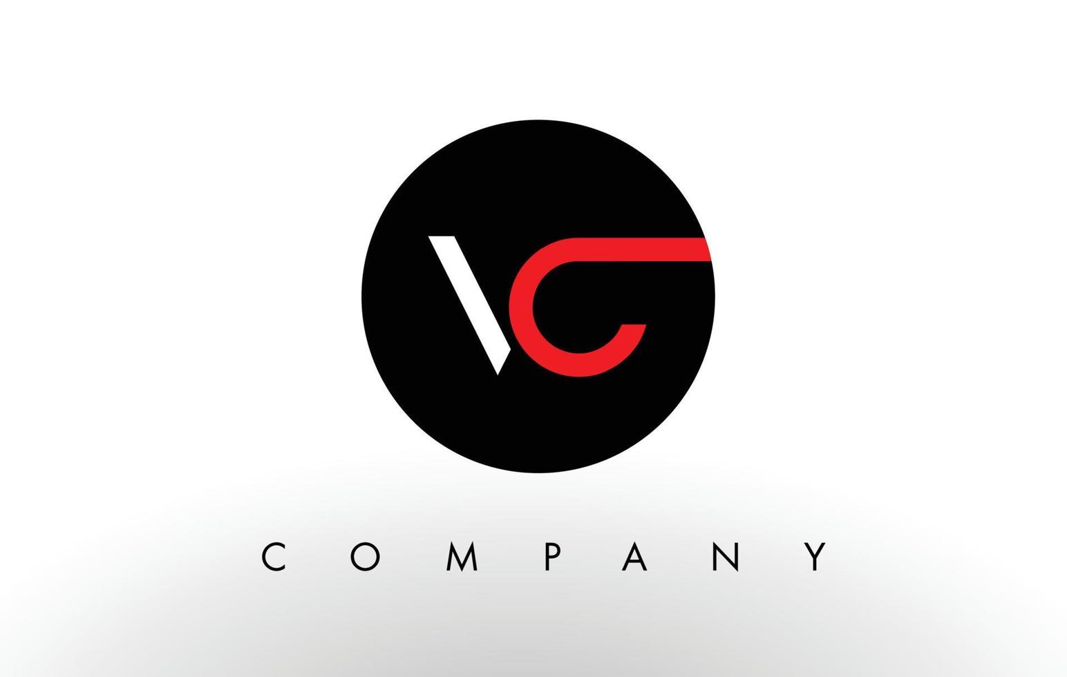 logotipo da vc. vetor de design de carta.