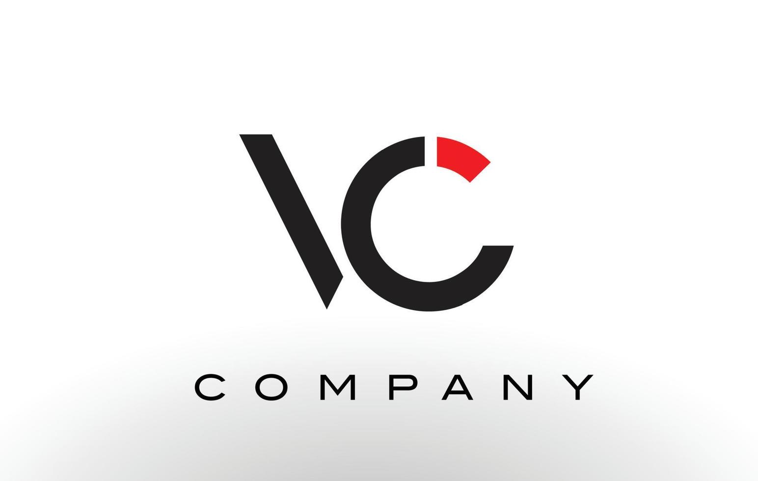 logotipo da vc. vetor de design de carta.