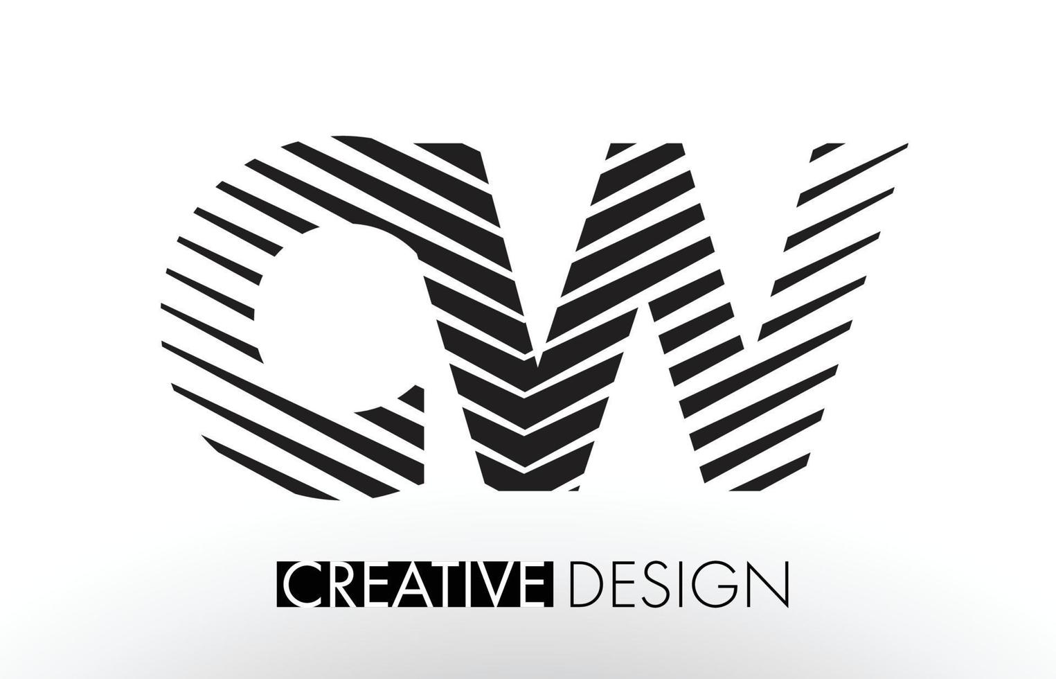 cw cw lines design de letras com zebra criativa e elegante vetor