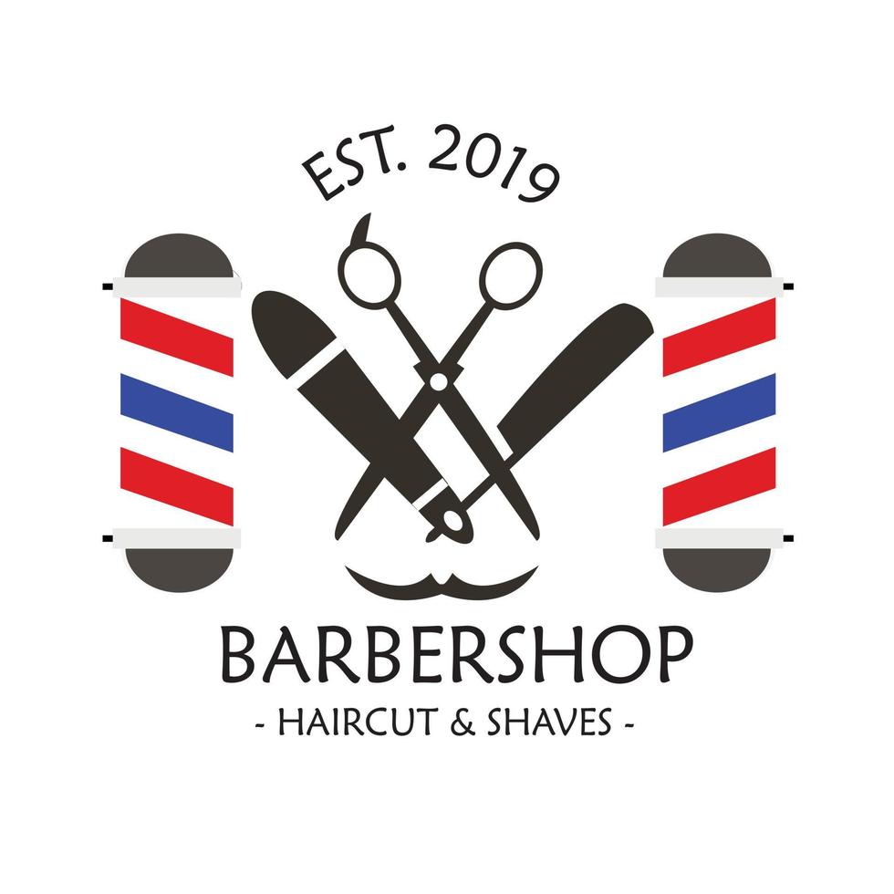 modelo de barbearia design de logotipo em vetor