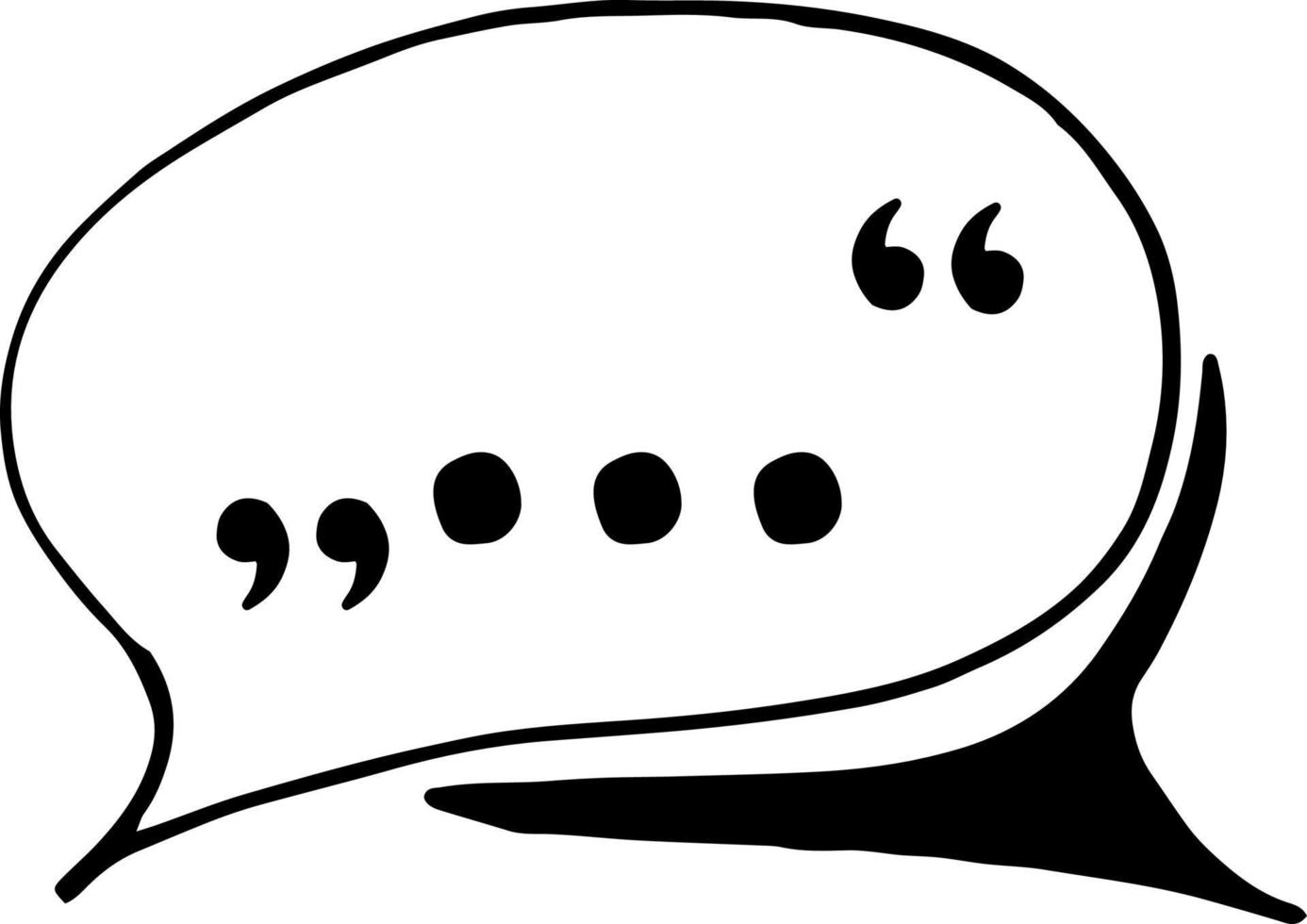 nuvem de ícone de discursos, adesivo. esboço estilo de doodle desenhado de mão. minimalismo, monocromático. conversa, comunicação, bate-papo símbolo blogging vetor