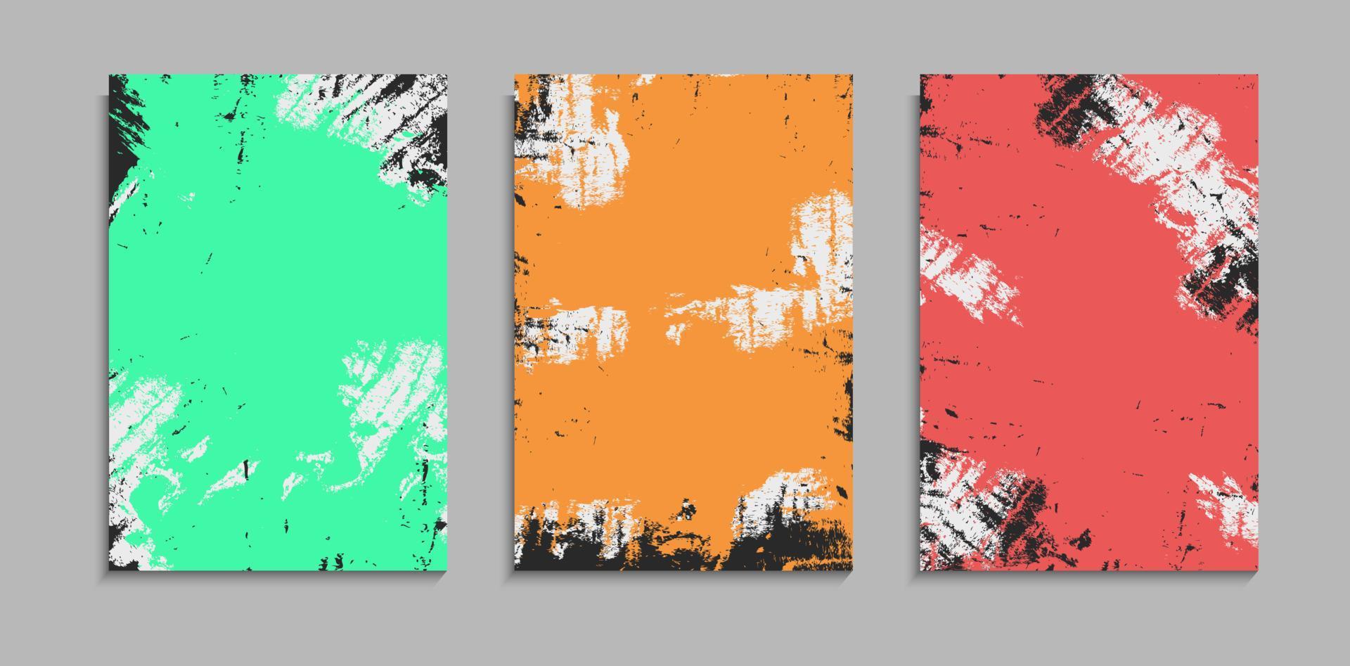 conjunto de design de fundo abstrato colorido grunge respingo de tinta, pode ser usado para banner, cartaz, moldura ou capa vetor