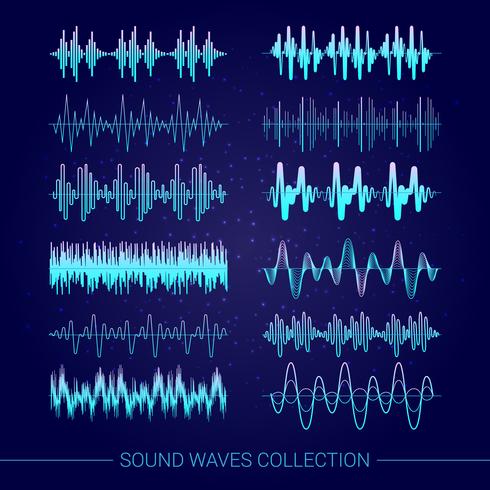 Coleção de ondas sonoras vetor