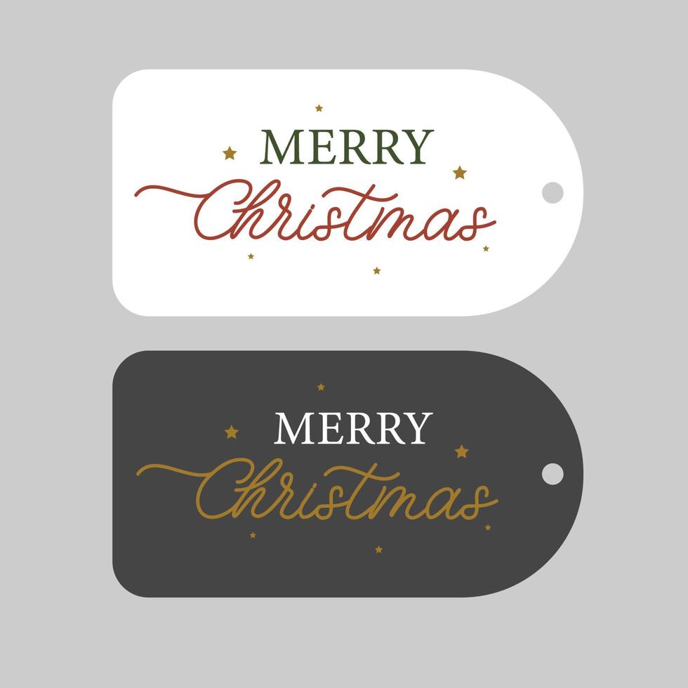 Etiquetas de venda de Natal definidas para promoções de loja de temporada de Natal penduradas com letras. vetor