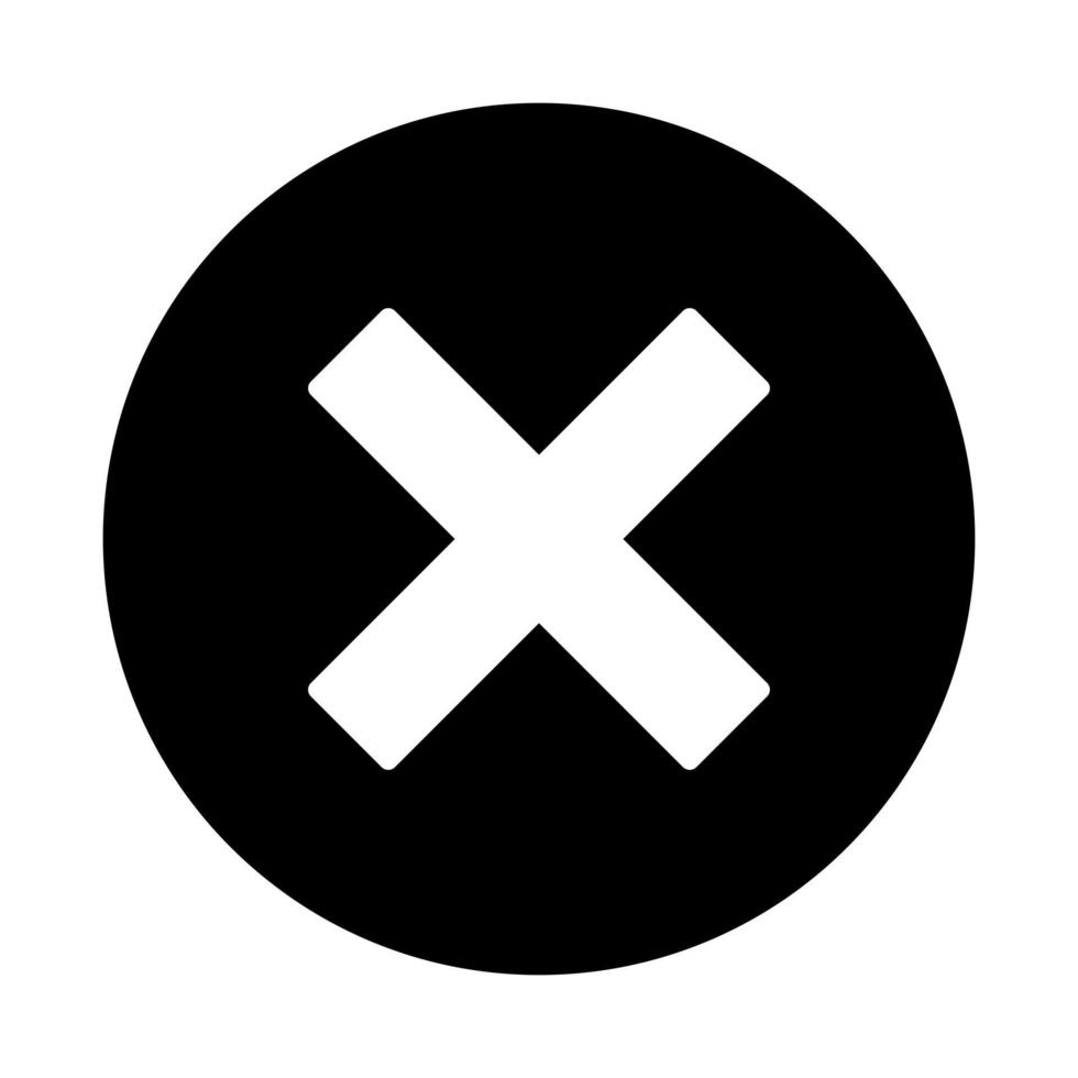 símbolo de erro em fundo branco vetor