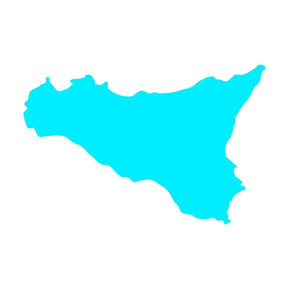 mapa da Sicília em fundo branco vetor