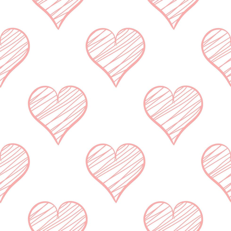 ilustração em vetor corações rosa sem costura padrão