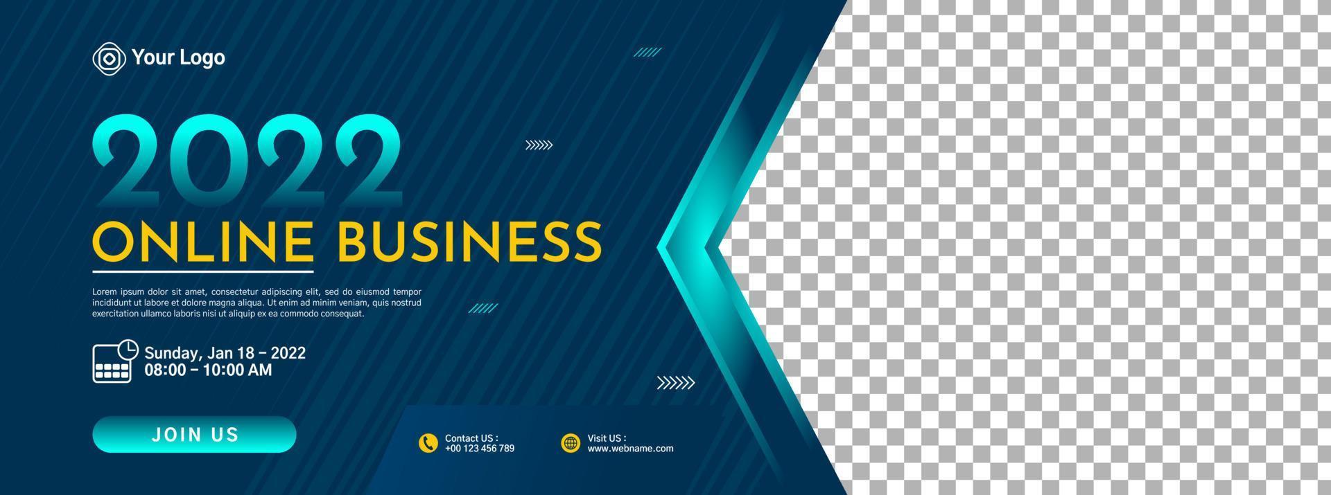 design de modelo de banner de conferência de negócios para webinar, marketing, programa de aula online, etc. vetor