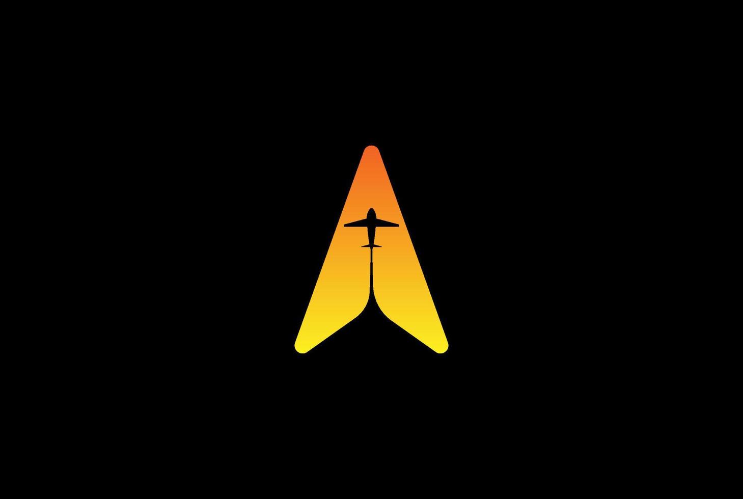 seta norte bússola avião viagem expedição aventura logotipo design vector