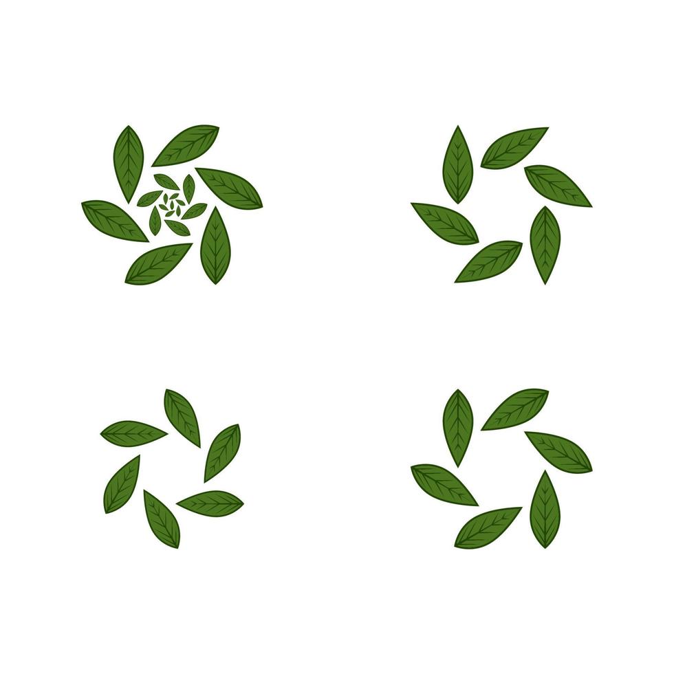 logotipos da ecologia de folhas verdes vetor