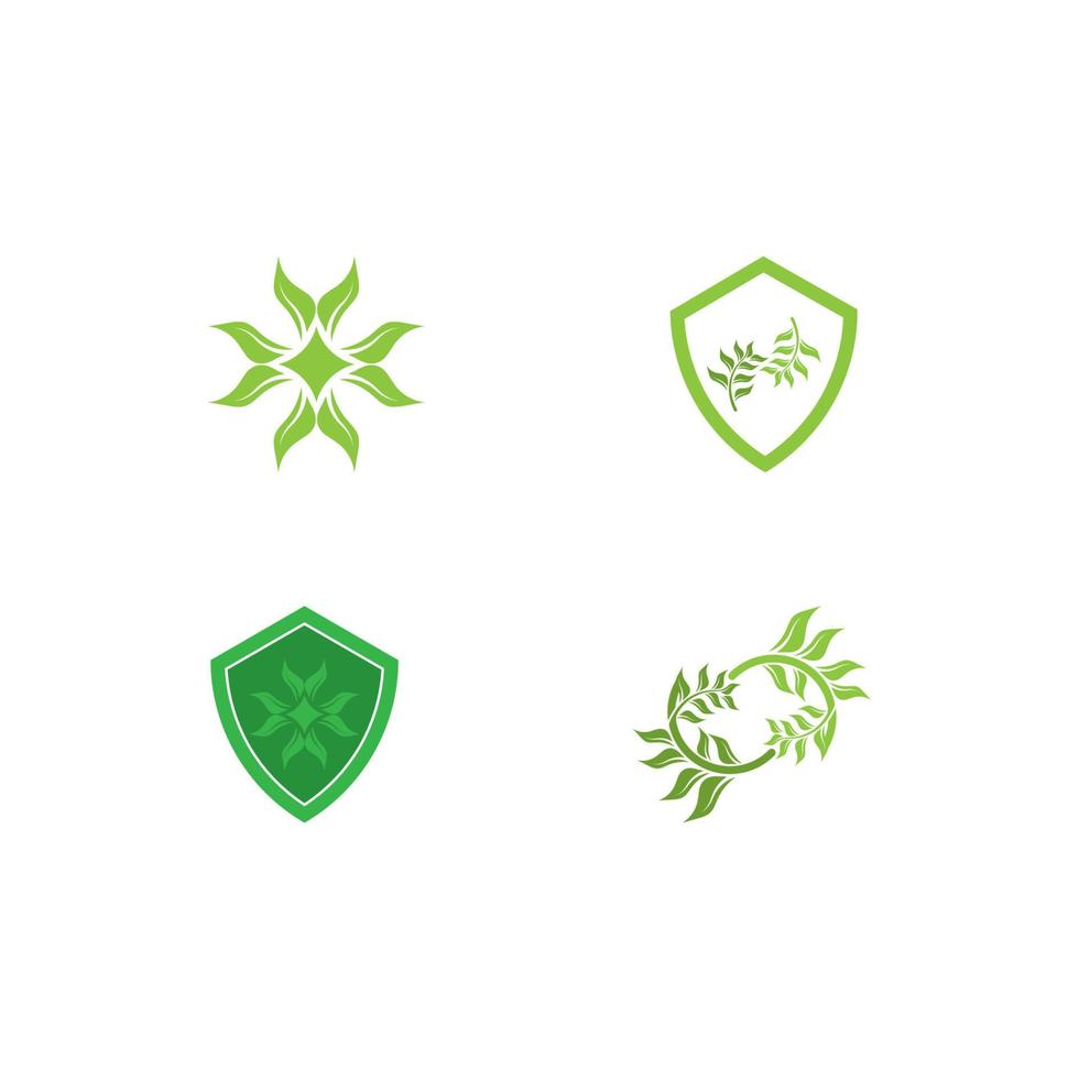 logotipos da ecologia de folhas verdes vetor