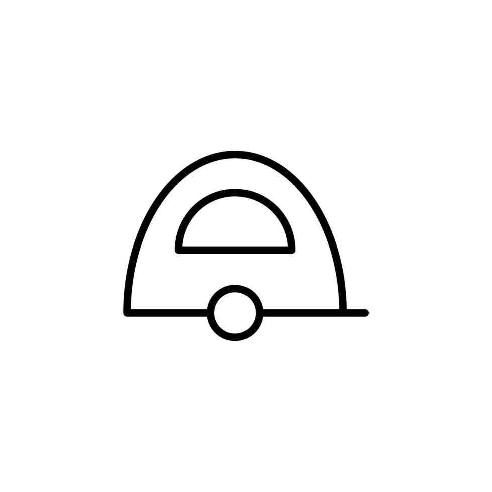 caravana, campista, ícone de linha de viagens, vetor, ilustração, modelo de logotipo. adequado para muitos propósitos. vetor