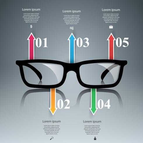 Ícone de óculos. Ilustração abstrata infográfico. vetor