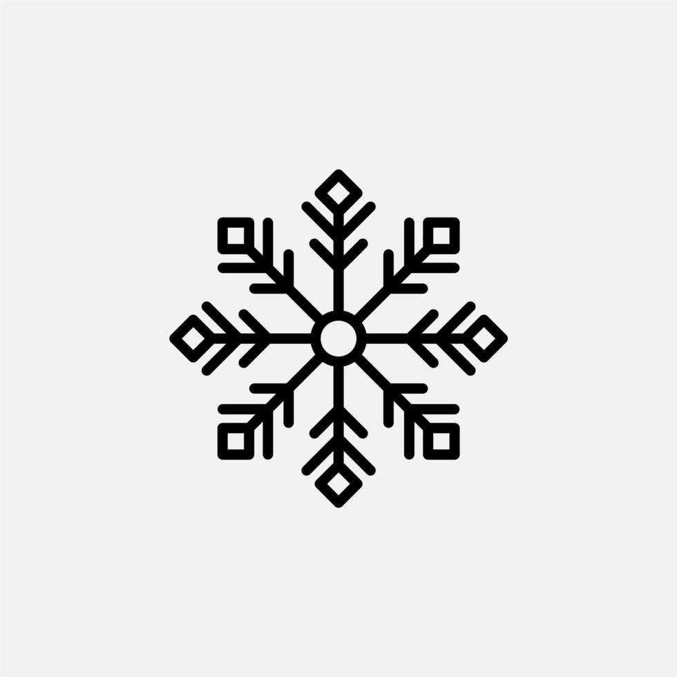 inverno, queda de neve, neve, ícone de linha de floco de neve, vetorial, ilustração, modelo de logotipo. adequado para muitos propósitos. vetor