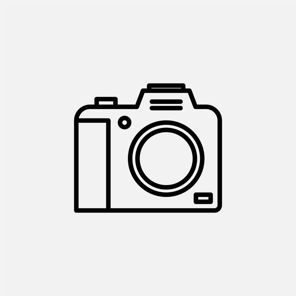 câmera, fotografia, digital, ícone de linha de foto, vetorial, ilustração, modelo de logotipo. adequado para muitos propósitos. vetor