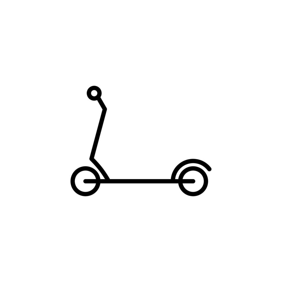 scooter, ícone de linha de scooter de chute, vetorial, ilustração, modelo de logotipo. adequado para muitos propósitos vetor