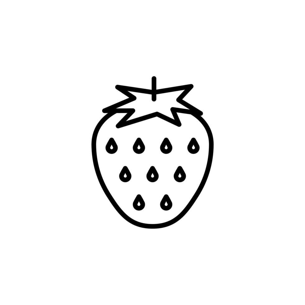 morangos, frutas, ícone de linha fresca e saudável, vetorial, ilustração, modelo de logotipo. adequado para muitos propósitos. vetor