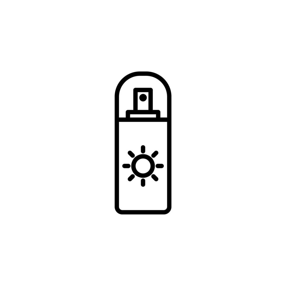 protetor solar, protetor solar, loção, ícone de linha de verão, vetorial, ilustração, modelo de logotipo. adequado para muitos propósitos. vetor