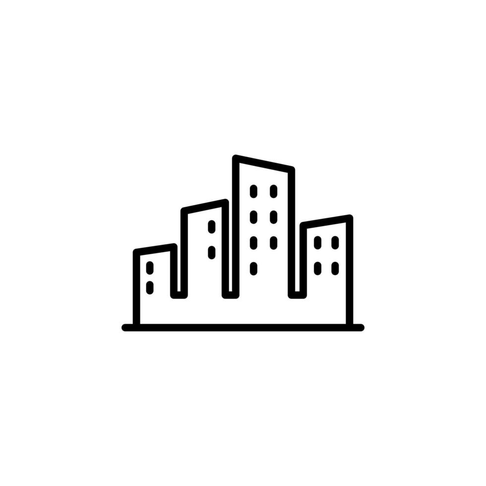 cidade, cidade, ícone de linha urbana, vetor, ilustração, modelo de logotipo. adequado para muitos propósitos. vetor