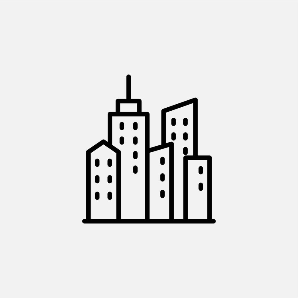 cidade, cidade, ícone de linha urbana, vetor, ilustração, modelo de logotipo. adequado para muitos propósitos. vetor