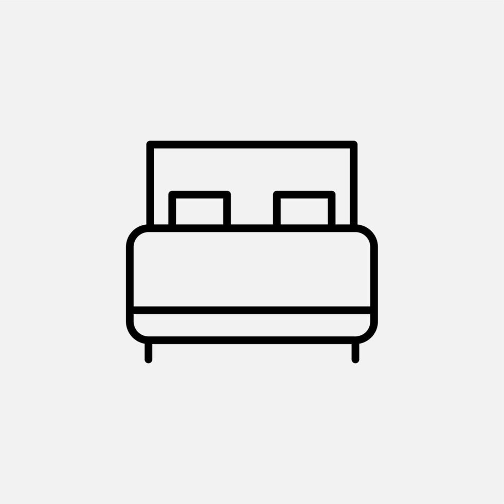 cama, ícone de linha de quarto, vetorial, ilustração, modelo de logotipo. adequado para muitos propósitos. vetor