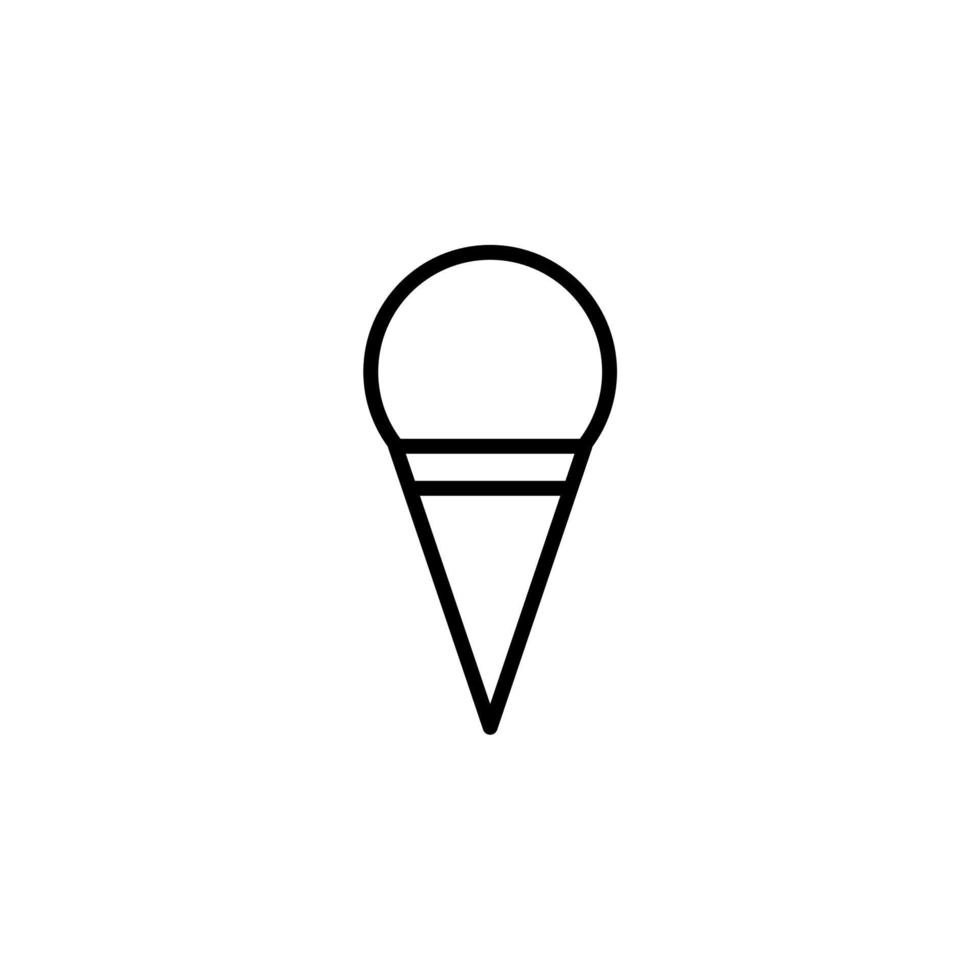 sorvete, ícone de linha de creme, vetorial, ilustração, modelo de logotipo. adequado para muitos propósitos. vetor