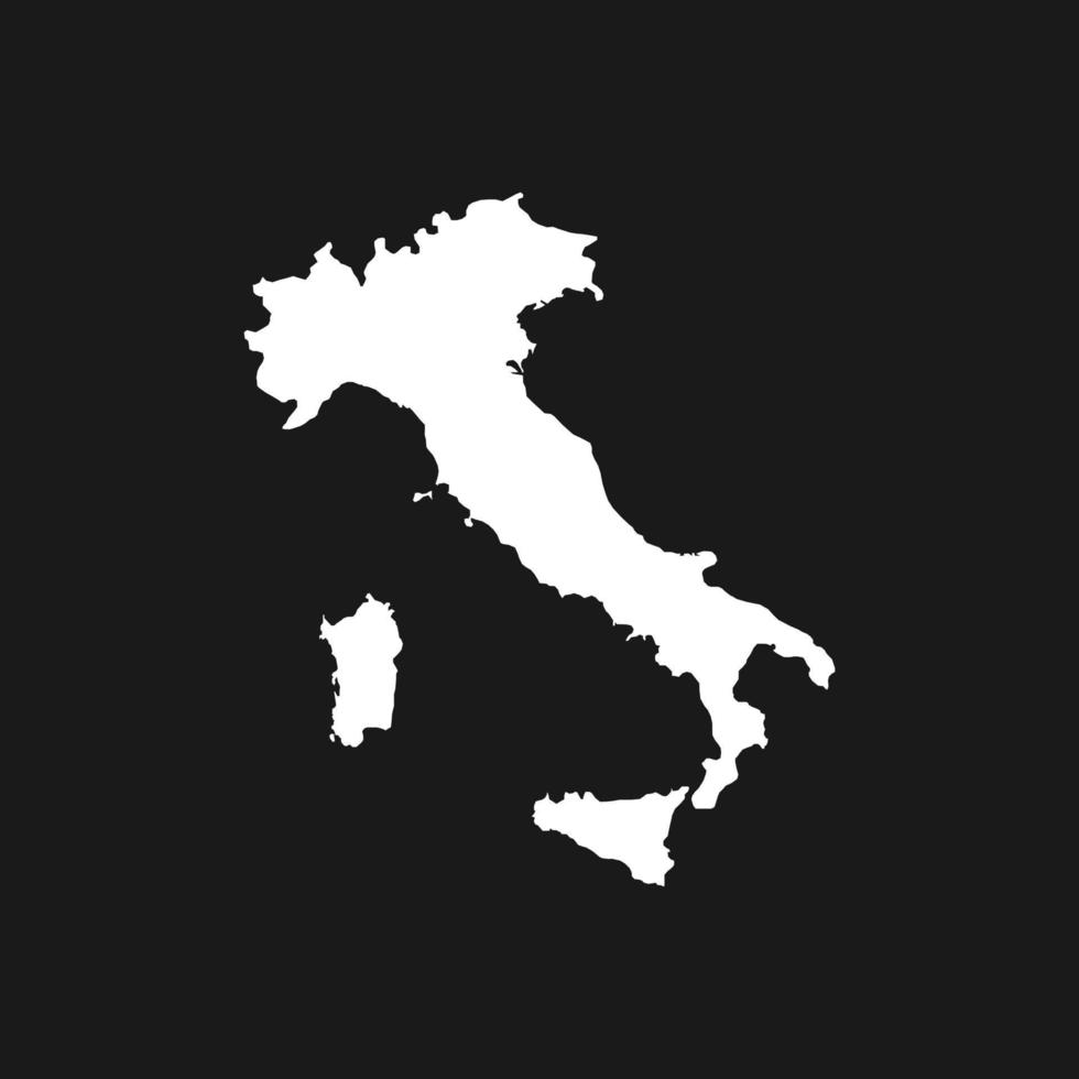 mapa da itália em fundo preto vetor