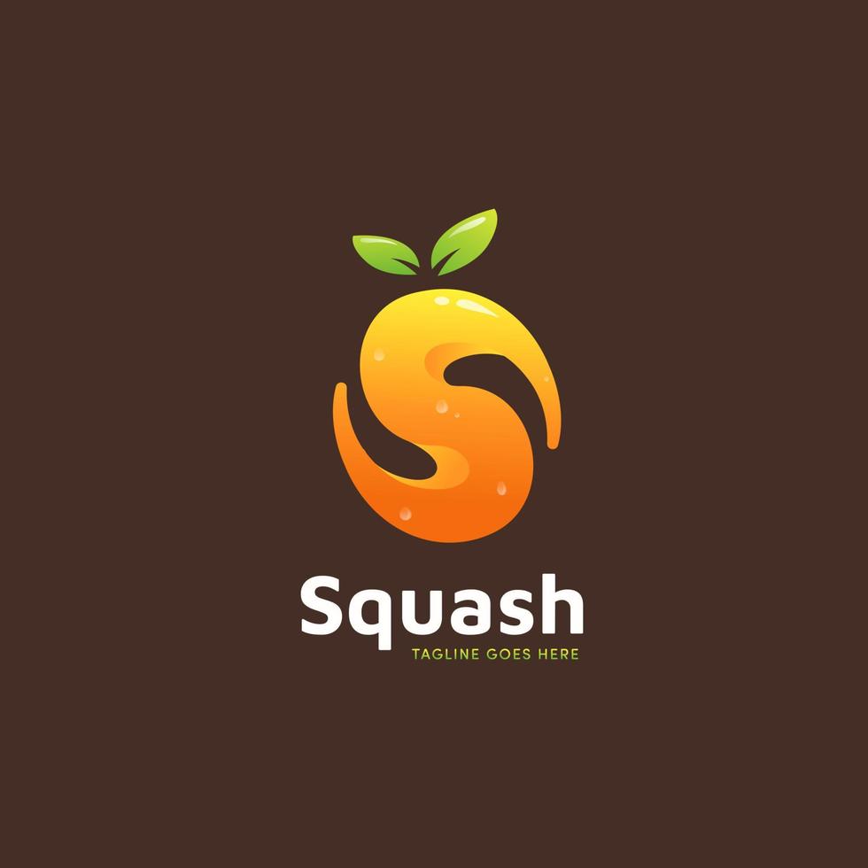 Ícone do logotipo de suco de laranja squash smoothies em formato de letra s vetor