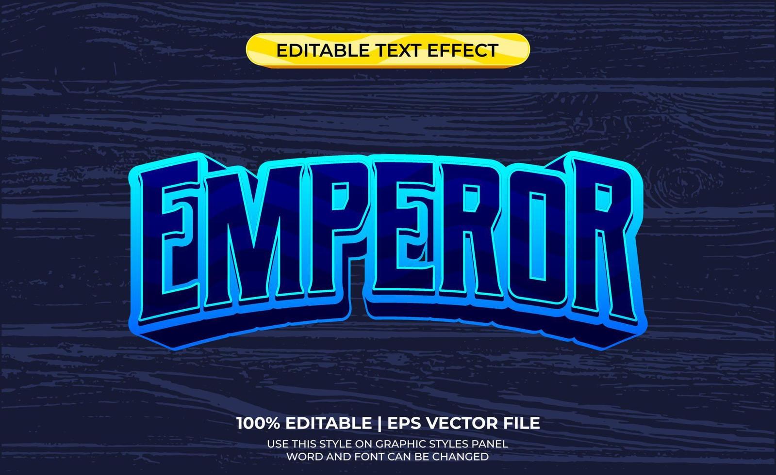 imperador 3d último texto com tema azul escuro e claro. modelo de tipografia para o logotipo do slogan esport. vetor