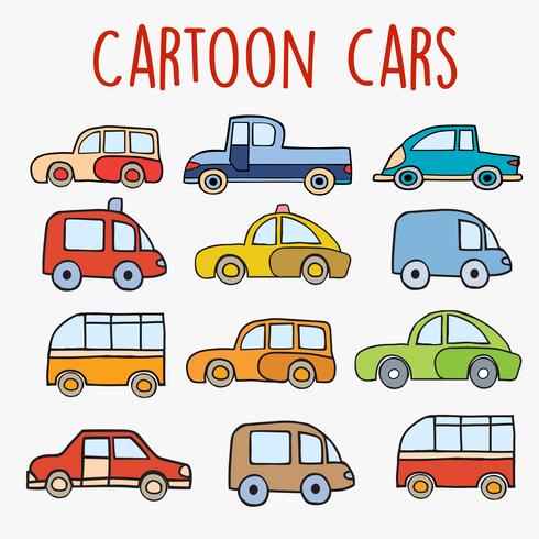 Esboço de carros dos desenhos animados vetor