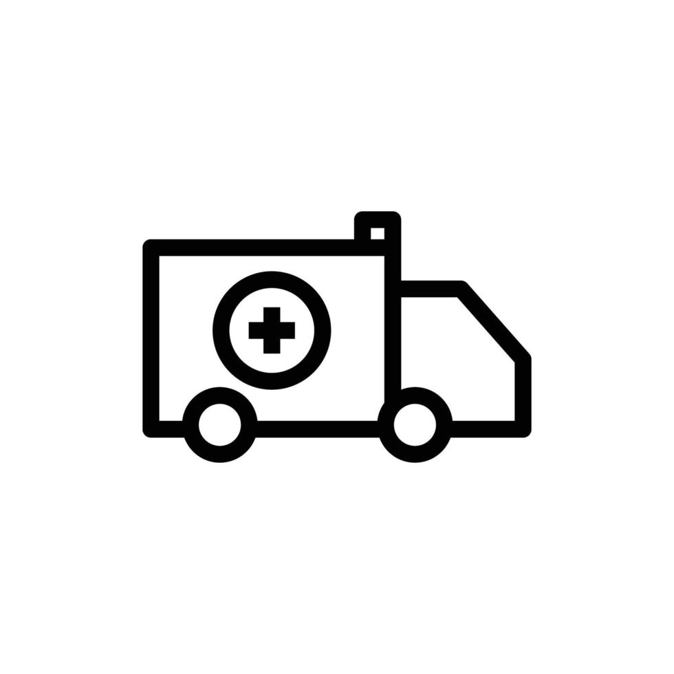 ícone da linha de ambulância, veículo médico. vetor de modelo de design