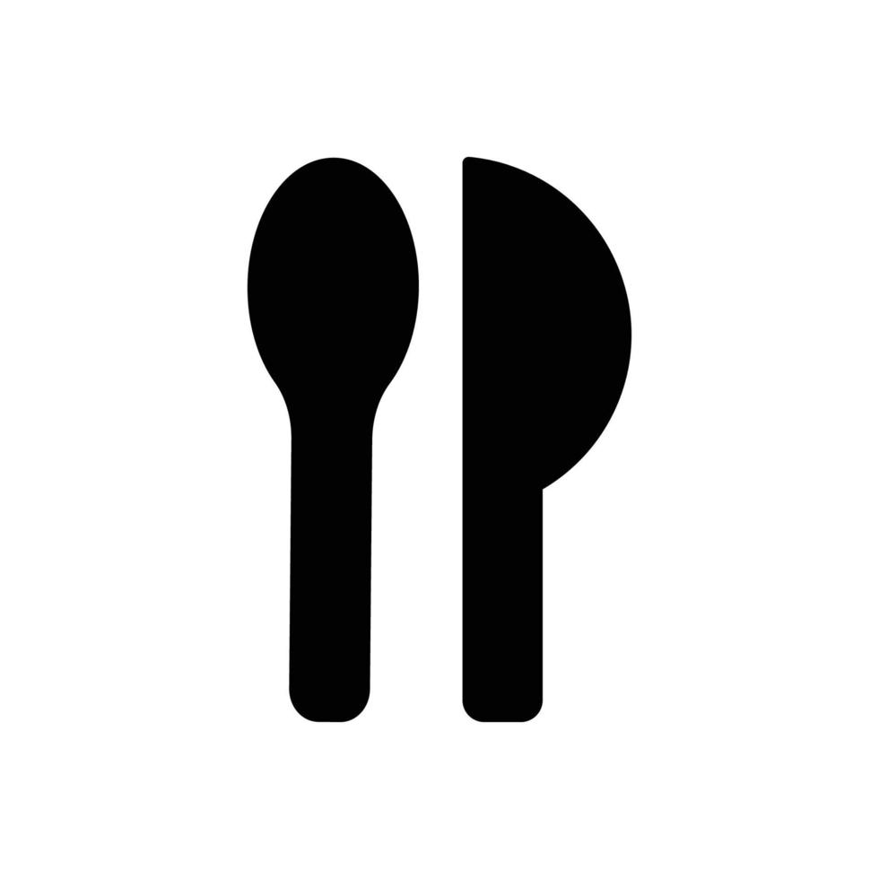ícone de símbolo, colher e faca do restaurante. vetor de modelo de design