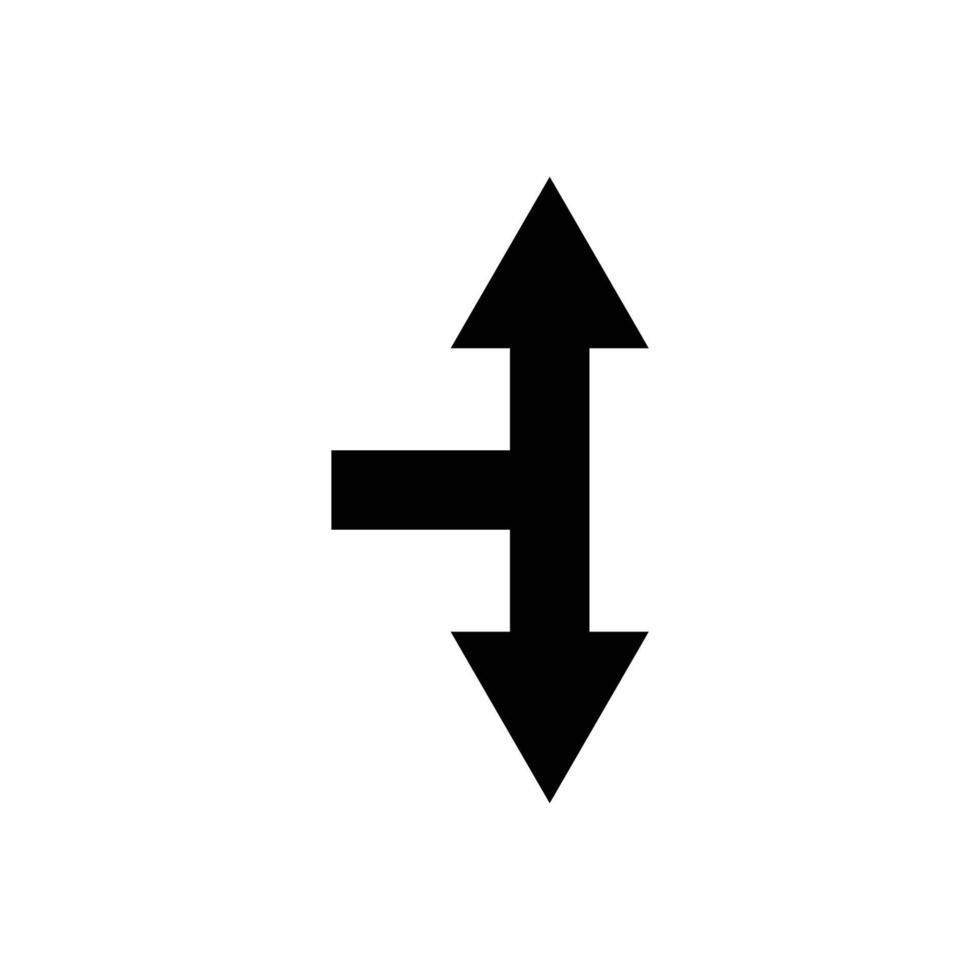 ícone de seta t-junction. vetor de modelo de design