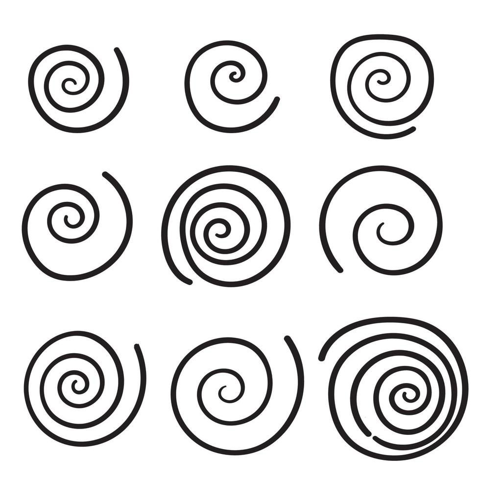 coleção espiral com vetor de coleção desenhado à mão