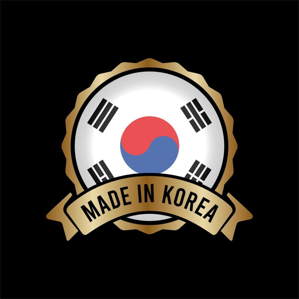 botão de etiqueta de selo de emblema de ouro feito na Coréia vetor