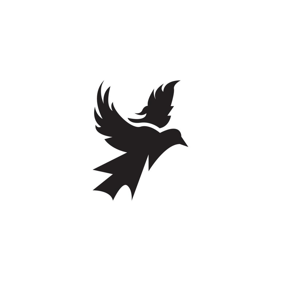 ícone de pássaro e ilustração vetorial de símbolo vetor