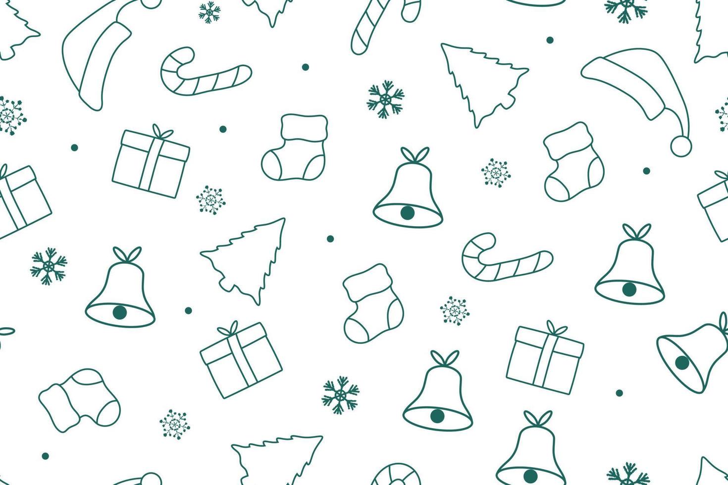 doodle padrão de árvore de Natal sem costura com design em cores pastel vetor