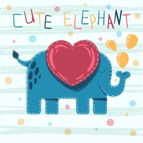Elefante bebê fofo - ilustração dos desenhos animados vetor